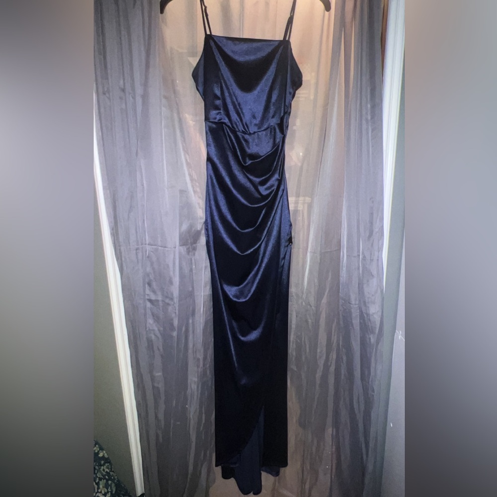 Royal Blue Satin Formal Gown
